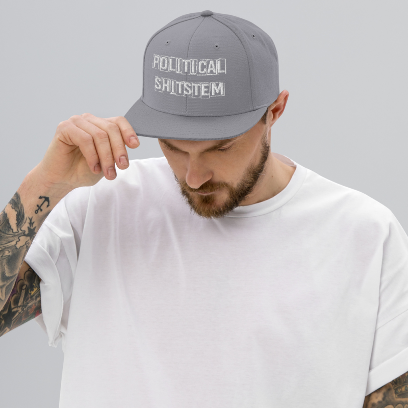 Political shitstem snapback cap